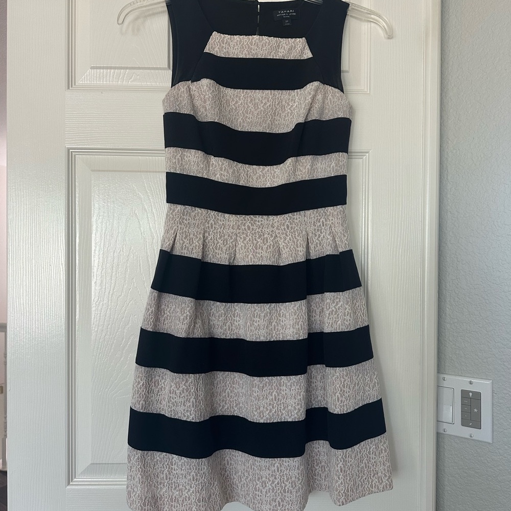 Black and Cream Striped Dress